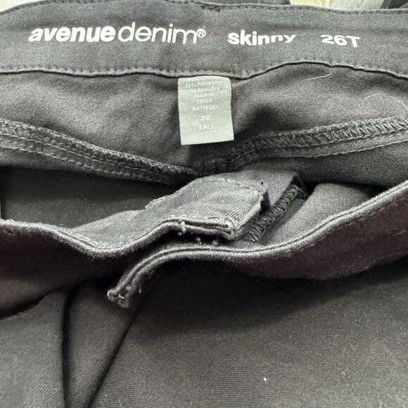 NEW Avenue 26T Butter Denim Black Jeans Womens Plus Size 26 Tall Stretchy Skinny - Picture 5 of 14